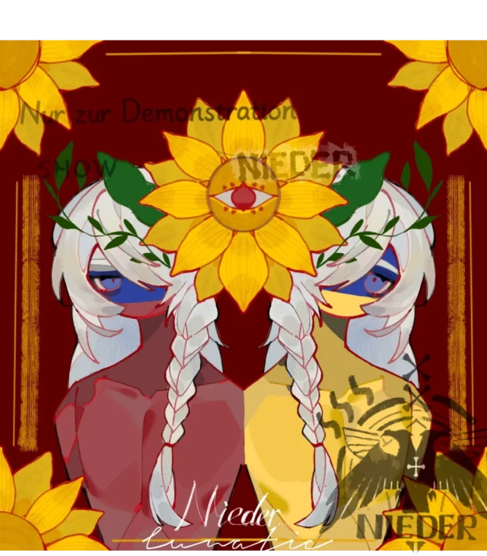 俄乌（ 这个是和疯音太太的合绘-拟人圈