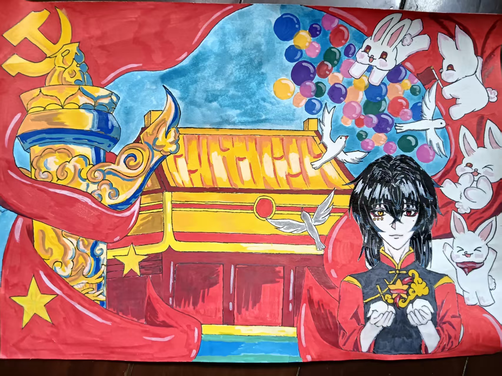 庆祝阅兵仪式那时画的！！！！！-拟人圈