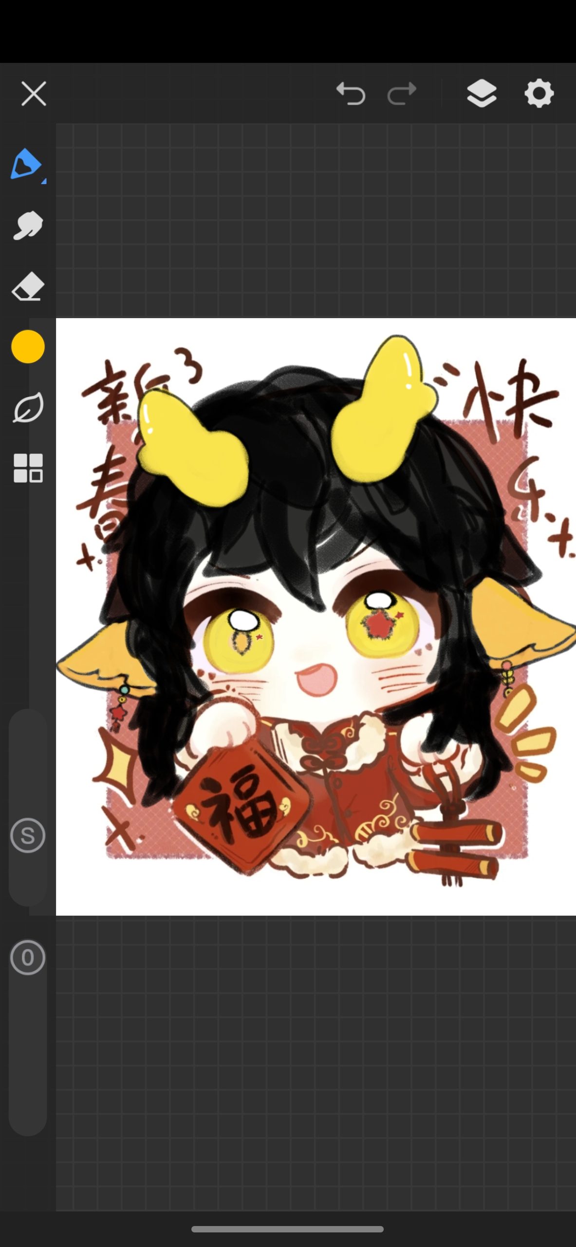 瓷妈在春节送孩子们春联和鞭炮（发的好像有点晚）-拟人圈