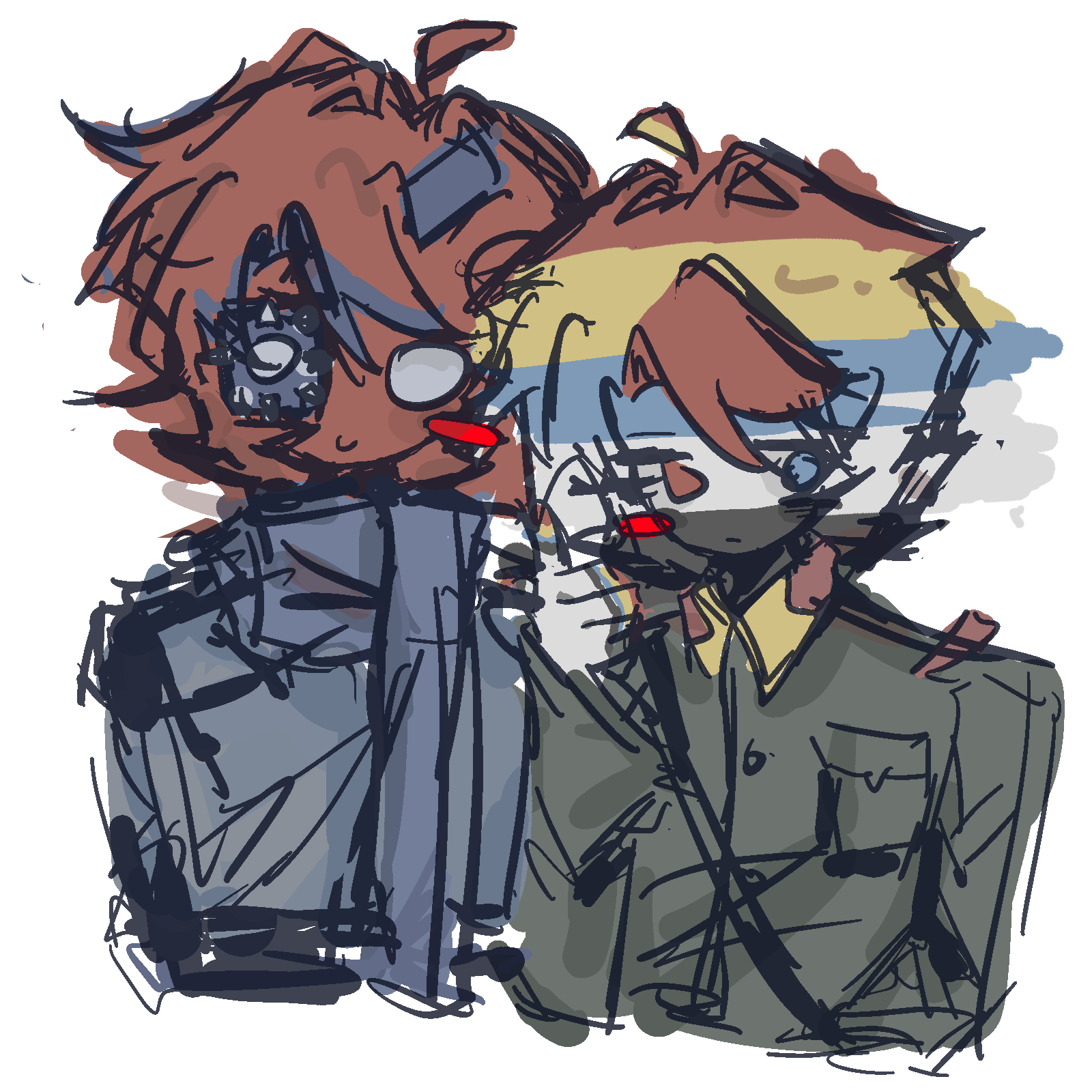 给亲友画的双民-拟人圈