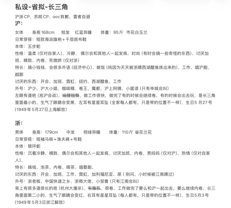 省拟#私设#长三角#-拟人圈